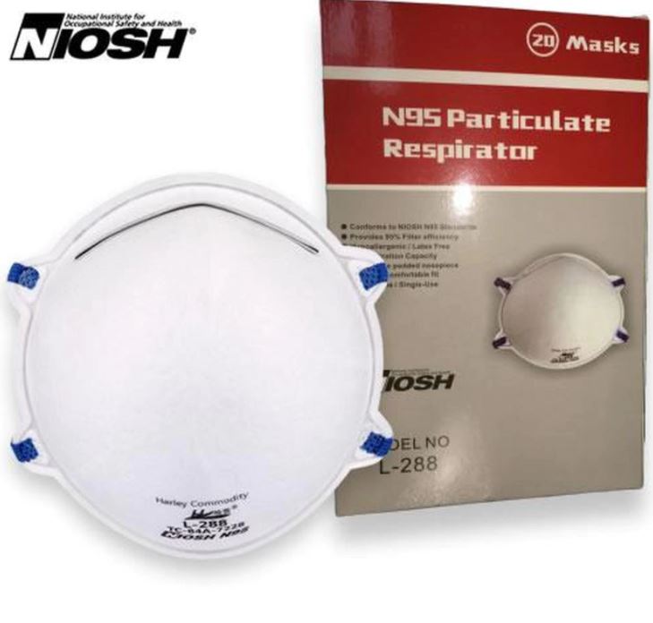20 Pack Harley L-288 N95 Face Masks