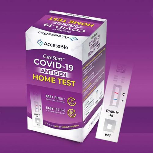 CareStart Antigen Covid-19 Home Test Self Test Mask AccessBio (2 Pack) MADE IN USA