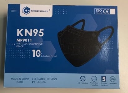 KN95 Black Face Mask FDA/CDC APPENDIX A APPROVED (50 Pack