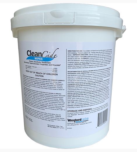 CleanCide Wipes 400ct Bucket