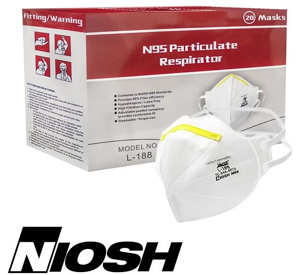 N95 NIOSH Masks Harley Soft Shell L-188 (20 Pack)